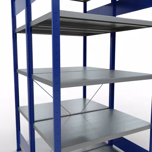 Figura n. 14 dell'articolo scaffale base, scaffale doppio, sistema a innesto per scaffali MULTIplus250, 2000 x 1000 x (2x600) mm (AxLxP), 2x5 ripiani, traversa, RAL 5010 blu genziana del gruppo di prodotti scaffali della marca Schulte Lagertechnik