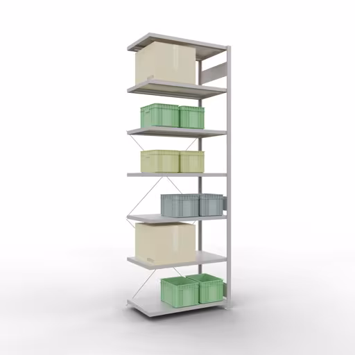 , Système de rayonnage à étagères MULTIplus250, 3000 x 1000 x 600 mm, 7 étagères, RAL 7035 gris clair de Schulte Lagertechnik avec la référence réf. 32867