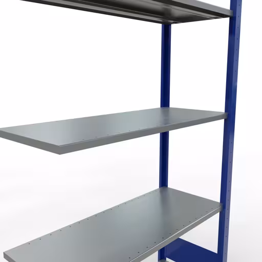 Immagine del prodotto n. 15 dell'articolo Ripiano aggiuntivo, sistema a innesto per ripiani MULTIplus150, 2000 x 1000 x 400 mm, 5 ripiani, RAL 5010 blu genziana/zincato della gamma di prodotti per sistemi a innesto della marca Schulte Lagertechnik