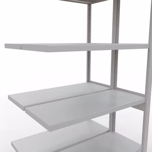 Image supplémentaire de l'article, étagère double, système d'étagères MULTIplus250, 2500 x 1000 x (2x400) mm, 2x6 étagères, gris clair RAL 7035 à partir d'étagères doubles