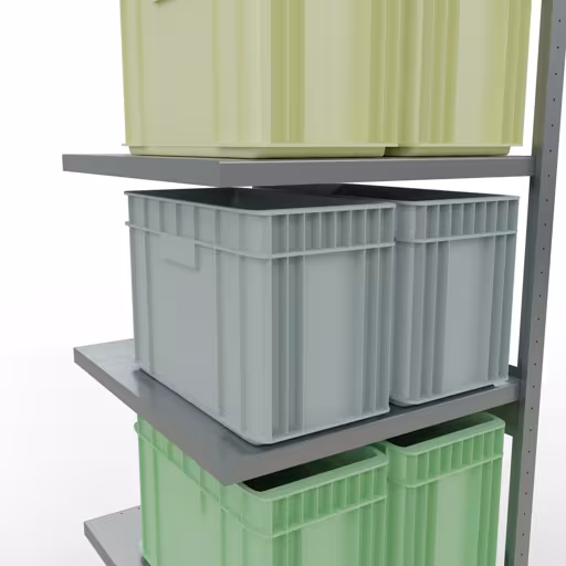Scaffali aggiuntivi, scaffali, sistema a innesto MULTIplus250, 2500 x 750 x 800 mm (AxLxP), 6 ripiani, barre longitudinali, zincato di Schulte Lagertechnik della categoria Sistemi a innesto