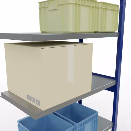 Image du produit n° 14 de l'article étagère supplémentaire, système enfichable MULTIplus250, 2500 x 1000 x 500 mm, 6 étagères, RAL 5010 bleu gentiane/galvanisé de la gamme de produits système enfichable de la marque Schulte Lagertechnik