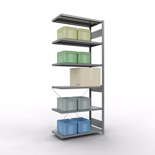 Image du produit n° 13 de l'article étagère complémentaire, système enfichable MULTIplus250, 2500 x 1000 x 500 mm, 6 étagères, galvanisée de la gamme de produits du système enfichable de la marque Schulte Lagertechnik