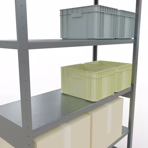 Figure n° 13 de l'article étagère de base, étagère, système enfichable MULTIplus250, 2500 x 1300 x 500 mm, 6 étagères, galvanisées du groupe de produits système enfichable de Schulte Lagertechnik