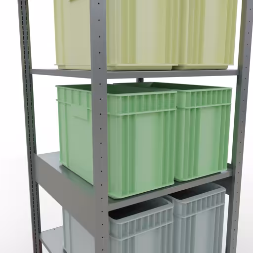 Image supplémentaire de l'article Étagère de base, étagère, système enfichable MULTIplus150, 2500 x 750 x 800 mm, 6 étagères, galvanisées à partir de l'étagère de base