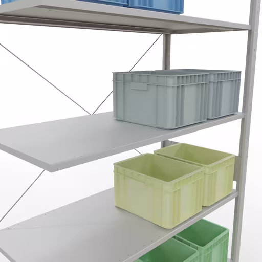 Image du produit n° 8 de l'article Étagère supplémentaire pour système enfichable 3000x1300x600 mm, type 150 kg, gris clair de la gamme de produits du système enfichable de Schulte Lagertechnik