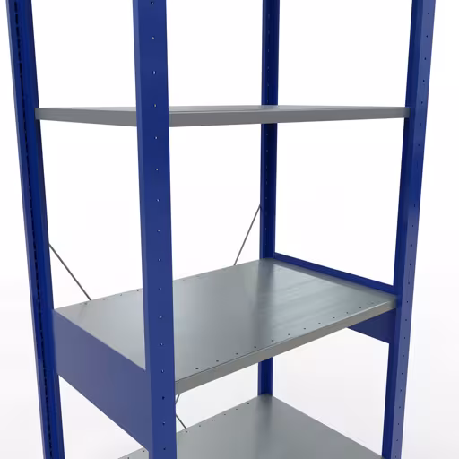 Image du produit n° 15 de l'article étagère de base, étagère, système enfichable MULTIplus150, 2500 x 750 x 500 mm, 6 étagères, RAL 5010 bleu gentiane/galvanisé/galvanisé de la gamme de produits du système enfichable de Schulte Lagertechnik