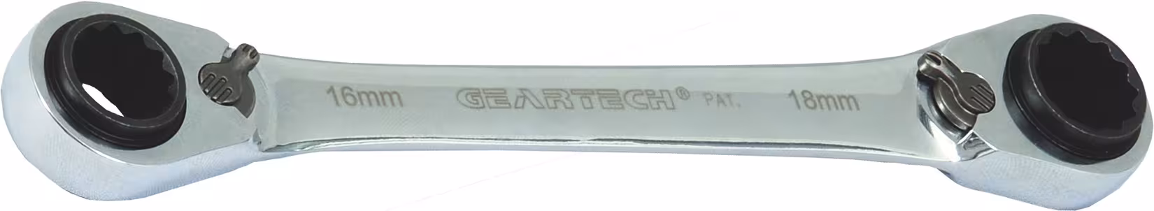 Clé double anneau GearTech 4 en 1 8*10 + 12*13mm de PROJAHN Clé à cliquet double anneau GearTech 4 en 1 métrique réversible, clé, réf. 390813