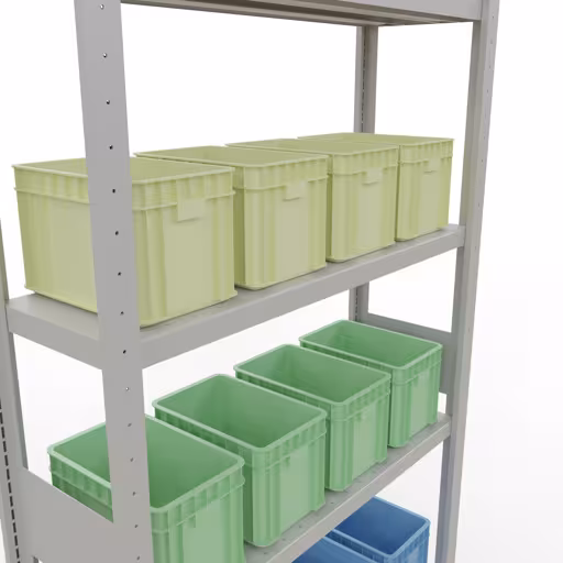 Figure n° 11 de l'article étagère de base, étagère, système enfichable MULTIplus330, 3000 x 1000 x 300 mm, 7 étagères, RAL 7035 gris clair du groupe de produits système enfichable de Schulte Lagertechnik