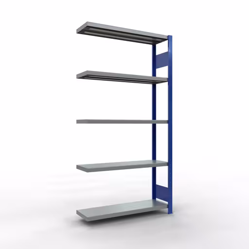 Figure n° 14 de l'article, Étagère MULTIplus250 système enfichable, 2000 x 1000 x 300 mm, 5 étagères, RAL 5010 bleu gentiane/galvanisé du groupe de produits système enfichable de Schulte Lagertechnik