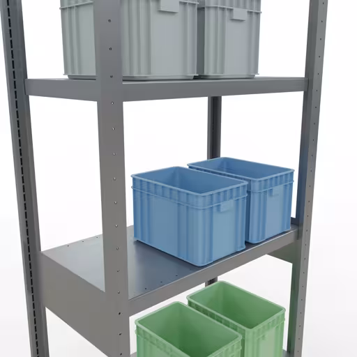 Scaffale base, scaffale, sistema a innesto MULTIplus250, 2500 x 750 x 400 mm (AxLxP), 6 ripiani, barre longitudinali, zincato della categoria scaffale base con GTIN 4004514282606 Scaffale base, scaffale, sistema a innesto MULTIplus250, 2500 x 750 x 400 mm (AxLxP), 6 ripiani, barre longitudinali, zincato della marca Schulte Lagertechnik della gamma dei sistemi a innesto