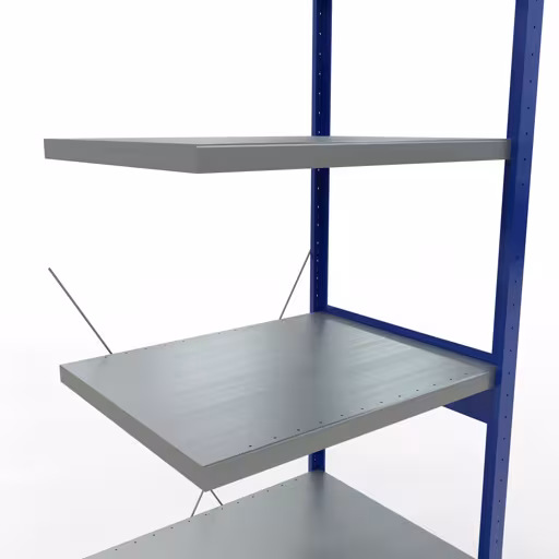 Rayonnage supplémentaire, étagère, système enfichable MULTIplus250, 2500 x 750 x 600 mm, 6 étagères, traverse, RAL 5010 bleu gentiane/galvanisé/galvanisé de Schulte Lagertechnik de la catégorie système enfichable