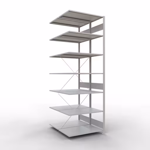Anbauregal, Doppelregal, Fachbodenregal Stecksystem MULTIplus150, 3000 x 1000 x (2x1200) mm (HxBxT), 2x7 Fachböden, Kreuzstrebe, RAL 7035 lichtgrau von der Marke Schulte Lagertechnik Anbauregal, Doppelregal, Fachbodenregal Stecksystem MULTIplus150, 3000 x 1000 x (2x1200) mm (HxBxT), 2x7 Fachböden, Kreuzstrebe, RAL 7035 lichtgrau aus der Kategorie Doppelregale mit der Artikelnummer 32767