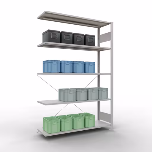 Étagère complémentaire système enfichable 2000x1300x400 mm, type 150 kg, gris clair de la catégorie étagère complémentaire avec le GTIN 4004514292858 Étagère supplémentaire pour système enfichable 2000x1300x400 mm, type 150 kg, gris clair de la marque Schulte Lagertechnik de la gamme de produits pour système enfichable