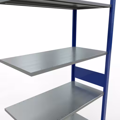 Image du produit n° 6 de l'article, système d'étagères enfichables MULTIplus150, 3000 x 1000 x 500 mm, 7 étagères, RAL 5010 bleu gentiane/galvanisé de la gamme de produits du système enfichable de Schulte Lagertechnik