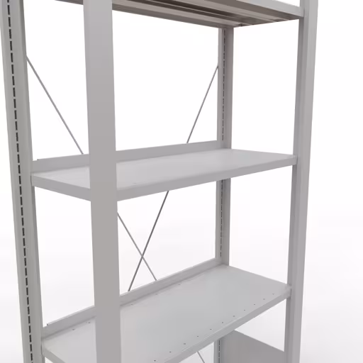 Produktbild Nr 13 des Artikels Grundregal, Büro-Fachbodenregal Stecksystem MULTIplus85, 1800 x 750 x 300 mm (HxBxT), 5 Fachböden, Kreuzstrebe, mit Anschlagleiste, lichtgrau Abbildung Nr 13 des Artikels Grundregal, Büro-Fachbodenregal Stecksystem MULTIplus85, 1800 x 750 x 300 mm (HxBxT), 5 Fachböden, Kreuzstrebe, mit Anschlagleiste, lichtgrau aus der Produktgruppe Büroregale von der Marke Schulte Lagertechnik