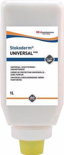 Stokoderm Universal PURE 1L, crème protectrice pour la peau légèrement grasse et sans parfum, en flacon souple, de la catégorie Mains et Peau, Nettoyage et Protection, référence 8000103100