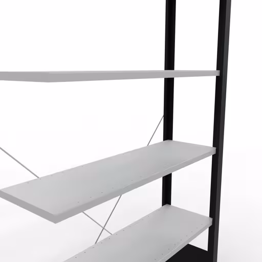 Figure n° 12 de l'article étagère complémentaire, étagère de bureau, système enfichable MULTIplus85, 2000 x 1000 x 300 mm, 6 étagères, sans baguette de butée, noir/gris clair du groupe de produits étagères de bureau de la marque Schulte Lagertechnik