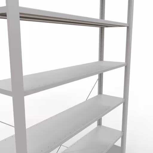 Scaffale Basic, scaffale per ufficio, sistema a innesto MULTIplus85, 2300 x 1300 x 300 mm (AxLxP), 7 ripiani, traversa, senza barra di arresto, grigio chiaro di Schulte Lagertechnik con l'articolo n. 36032