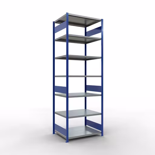 Figura n. 15 dell'articolo scaffale base, scaffale, sistema a innesto MULTIplus330, 3000 x 1000 x 800 mm (AxLxP), 7 ripiani, barre longitudinali, RAL 5010 blu genziana/zincato del gruppo di prodotti sistema a innesto della marca Schulte Lagertechnik