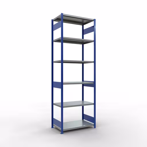 Figura n. 15 dell'articolo scaffale base, scaffale, sistema a innesto MULTIplus250, 3000 x 1000 x 600 mm (AxLxP), 7 ripiani, barre longitudinali, RAL 5010 blu genziana/zincato del gruppo di prodotti sistema a innesto della marca Schulte Lagertechnik