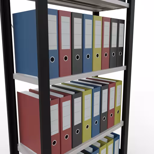 Image supplémentaire de l'article Étagère Basic, étagère de bureau, système enfichable MULTIplus85, 1800 x 750 x 300 mm (HxLxP), 5 étagères, noir/gris clair du système enfichable