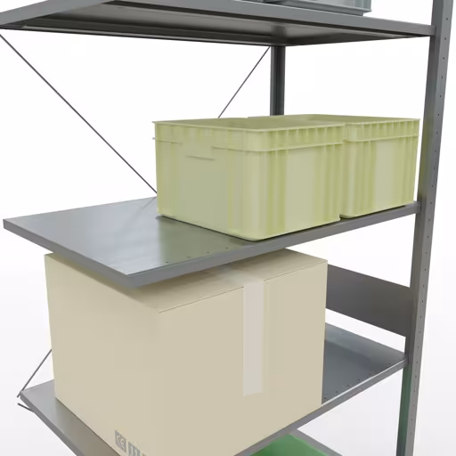 Figure n° 8 de l'article étagère complémentaire, étagère à étagères, système enfichable MULTIplus150, 3000 x 1000 x 600 mm, 7 étagères, traverse, galvanisée du groupe de produits système enfichable de la marque Schulte Lagertechnik