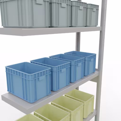, système d'étagères enfichables MULTIplus330, 2500 x 1000 x 300 mm, 6 étagères, RAL 7035 gris clair de Schulte Lagertechnik de la gamme de produits du système enfichable
