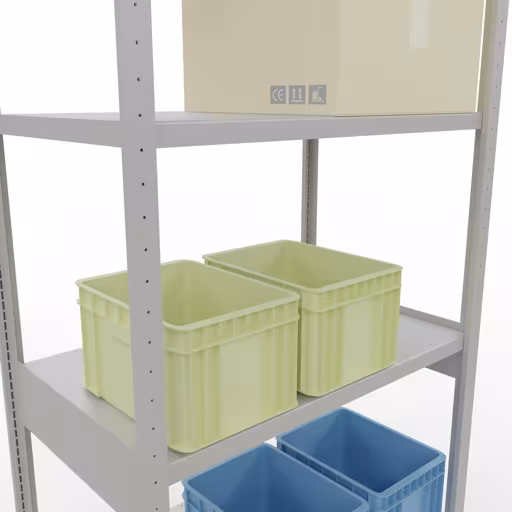Figure n° 13 de l'article étagère de base, étagère, système enfichable MULTIplus250, 3000 x 1000 x 600 mm, 7 étagères, RAL 7035 gris clair du groupe de produits système enfichable de Schulte Lagertechnik