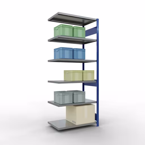 Figura n. 13 dell'articolo scaffale aggiuntivo, scaffale, sistema a innesto MULTIplus330, 2500 x 1000 x 600 mm (AxLxP), 6 ripiani, barre longitudinali, RAL 5010 blu genziana/zincato del gruppo di prodotti sistema a innesto della marca Schulte Lagertechnik
