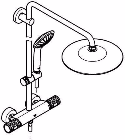 Technische Zeichnung 3997885 Sistema doccia GROHE Euphoria 260 27296_3 Termostato a parete CoolTouch cromo