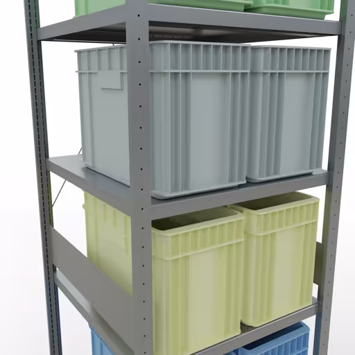 Immagine aggiuntiva dell'articolo Scaffale base, scaffale, sistema a innesto MULTIplus250, 3000 x 750 x 800 mm (AxLxP), 7 ripiani, traversa, zincato dal ripiano base