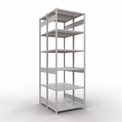 Image du produit n° 11 de l'article étagère de base, étagère double, système enfichable MULTIplus250, 3000 x 1000 x (2x600) mm, 2x7 étagères, RAL 7035 gris clair de la gamme d'étagères pour étagères de la marque Schulte Lagertechnik