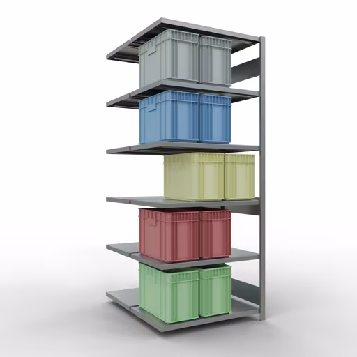 , étagère double, système d'étagères MULTIplus250, 2500 x 1000 x (2x600) mm, 2x6 étagères, galvanisé de Schulte Lagertechnik avec la référence réf. 17966