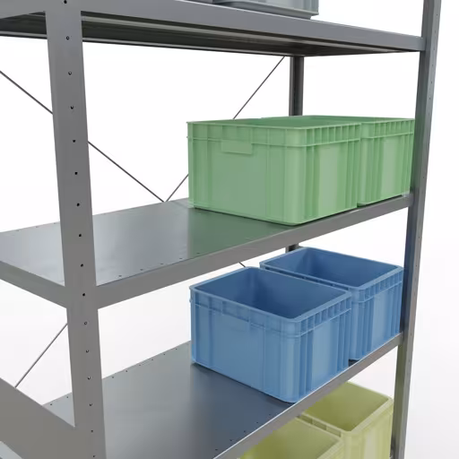 Image du produit n° 13 de l'article étagère de base du système enfichable 3000x1300x500 mm, type 250 kg, galvanisée Figure n° 13 de l'article étagère de base du système enfichable 3000x1300x500 mm, type 250 kg, galvanisée du groupe de produits du système enfichable de la marque Schulte Lagertechnik