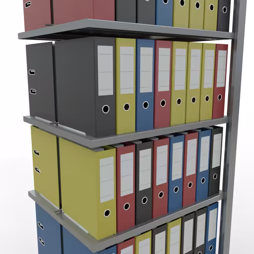 Image supplémentaire de l'article Étagère rapportée, étagère de bureau, système enfichable MULTIplus150, 2300 x 750 x 600 mm, 7 étagères, galvanisée, avec butée centrale du système enfichable