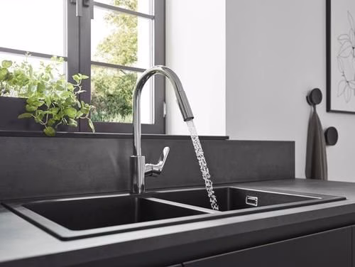 Hansgrohe Miscelatore monocomando per cucina 240 FOCUS DN 15, con doccetta estraibile cromo