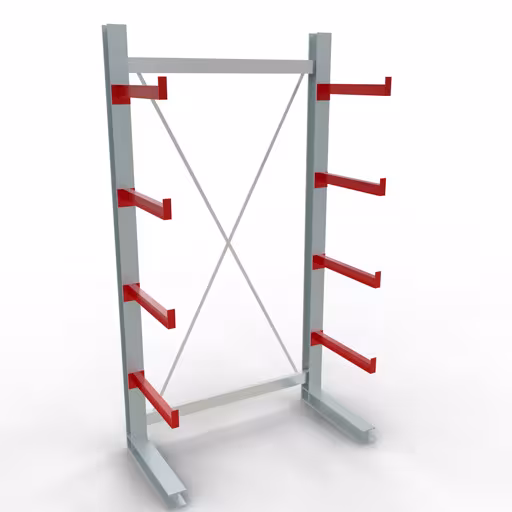 Figura n. 11 dell'articolo Scaffale completo K 3000, unilaterale, 2500 x 1300 x 600 mm, RAL 7001 / RAL 3000, 5 livelli di stoccaggio del gruppo di prodotti scaffalature cantilever della marca Schulte Lagertechnik