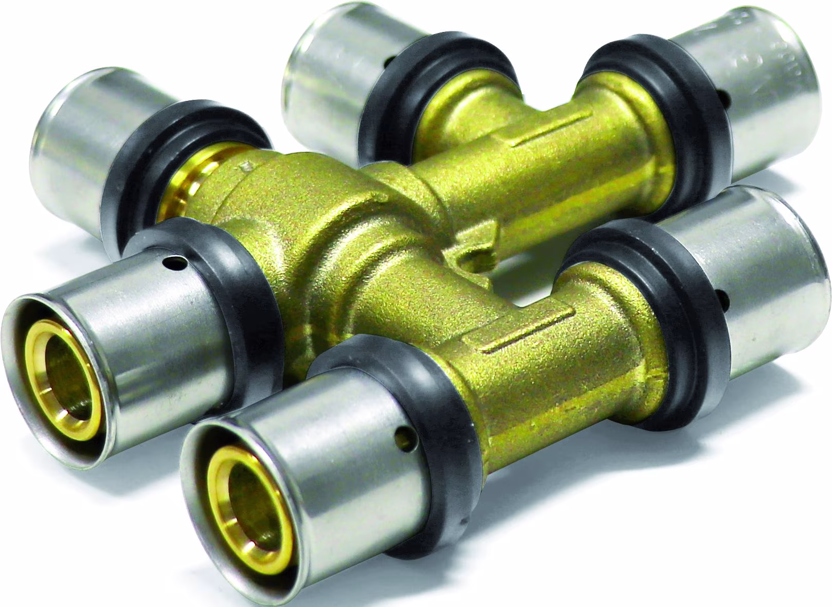 Raccord en T à sertir Pipetec de la catégorie Raccords à sertir en laiton avec le numéro d'article PFKFT202020