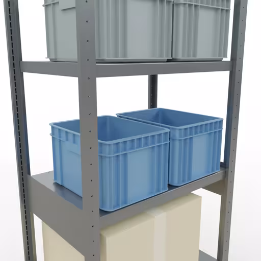 Scaffale base, scaffale, sistema a innesto MULTIplus250, 2500 x 750 x 500 mm (AxLxP), 6 ripiani, barre longitudinali, zincato della categoria scaffale base con GTIN 4004514283108 Scaffale base, scaffale, sistema a innesto MULTIplus250, 2500 x 750 x 500 mm (AxLxP), 6 ripiani, barre longitudinali, zincato della marca Schulte Lagertechnik della gamma dei sistemi a innesto