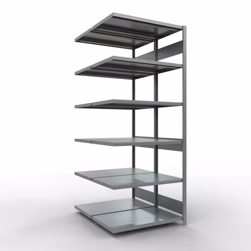 Image supplémentaire de l'article, étagère double, système d'étagères MULTIplus250, 2500 x 1000 x (2x600) mm, 2x6 étagères, galvanisé à partir d'étagères doubles