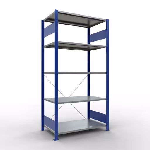 Étagère de base, étagère, système enfichable MULTIplus150, 2000 x 1000 x 600 mm, 5 étagères, RAL 5010/galvanisé de la marque Schulte Lagertechnik de la gamme de produits du système enfichable