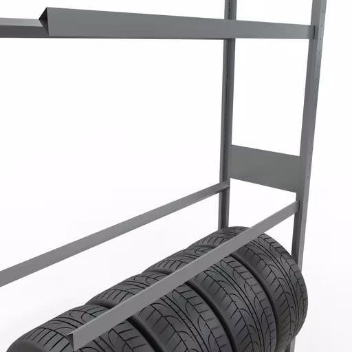 Figura n. 9 dell'articolo scaffale aggiuntivo, portaruote/pneumatico, 3500 x 1200 x 400 mm, zincato, 5 livelli di stoccaggio con carico del ripiano di 150 kg per livello dal gruppo di prodotti degli scaffali a ripiani della marca Schulte Lagertechnik