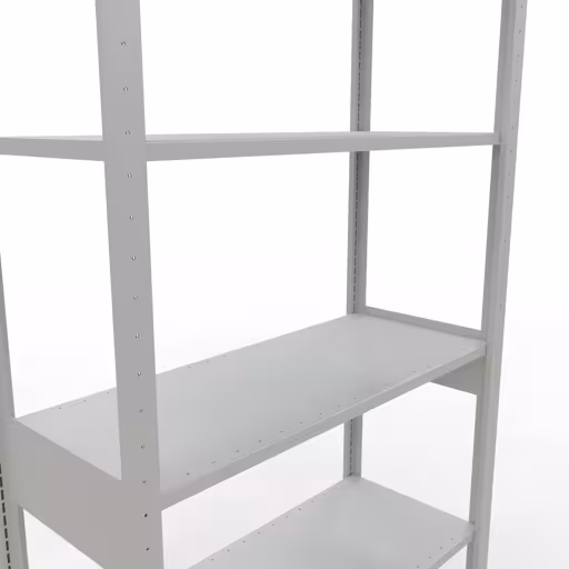 Représentation supplémentaire de l'article étagère de base, étagère, système enfichable MULTIplus150, 2500 x 1000 x 400 mm, 6 étagères, gris clair RAL 7035 à partir de l'étagère de base