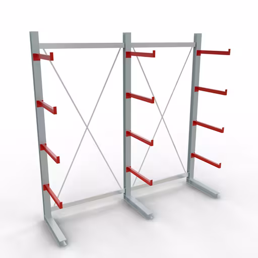 Figura n. 11 dell'articolo Scaffale completo K 6000, unilaterale, 3000 x 3000 x 750 mm, RAL 7001 / RAL 3000, 5 livelli di stoccaggio del gruppo di prodotti scaffalature cantilever della marca Schulte Lagertechnik