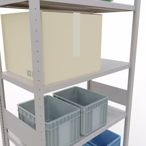 Figura n. 13 dell'articolo scaffale base, scaffale, sistema a innesto MULTIplus330, 3000 x 1000 x 500 mm (AxLxP), 7 ripiani, barre longitudinali, RAL 7035 grigio chiaro del gruppo di prodotti sistema a innesto della marca Schulte Lagertechnik