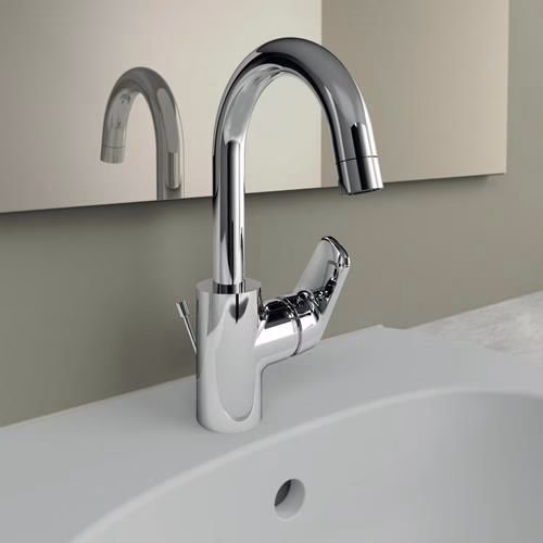 Miscelatore per lavabo IS Ceraflex con bocca alta e scarico a scomparsa 146 mm cromo