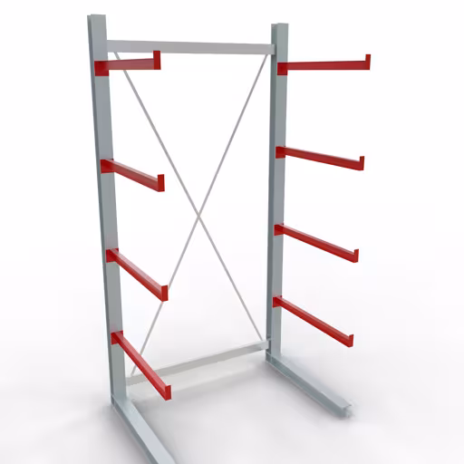 Figure n° 11 de l'article Rayonnage complet K 6000, unilatéral, 3000 x 1500 x 1000 mm, RAL 7001 / RAL 3000, 5 niveaux de stockage du groupe de produits rayonnages cantilever de Schulte Lagertechnik