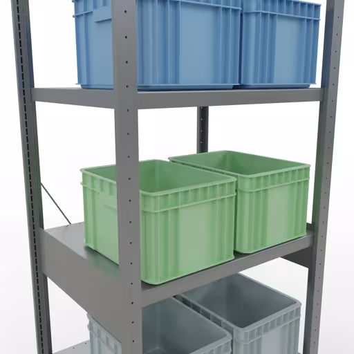 Produktbild Nr 12 des Artikels Grundregal, Fachbodenregal Stecksystem MULTIplus250, 2500 x 750 x 600 mm (HxBxT), 6 Fachböden, Kreuzstrebe, verzinkt Abbildung Nr 12 des Artikels Grundregal, Fachbodenregal Stecksystem MULTIplus250, 2500 x 750 x 600 mm (HxBxT), 6 Fachböden, Kreuzstrebe, verzinkt aus der Produktgruppe Stecksystem von der Marke Schulte Lagertechnik