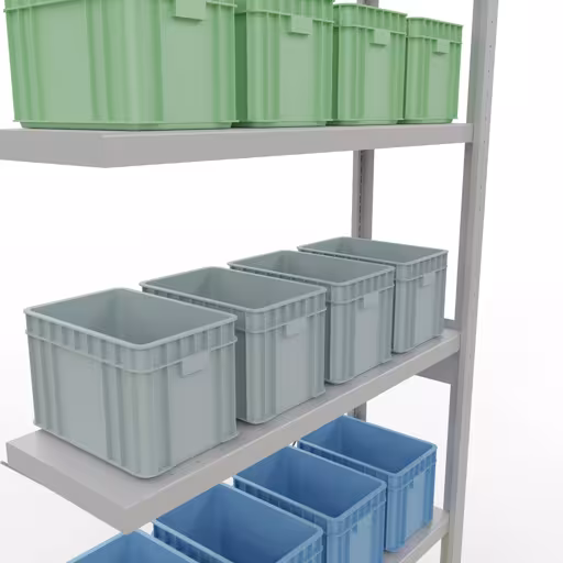 Image du produit n° 12 de l'article Rayonnage complémentaire, rayonnage à étagères, système enfichable MULTIplus330, 2500 x 1000 x 300 mm, 6 tablettes, traverse, RAL 7035 gris clair Figure n° 12 de l'article étagère complémentaire, étagère à étagères, système enfichable MULTIplus330, 2500 x 1000 x 300 mm, 6 étagères, gris clair RAL 7035 du groupe de produits système enfichable de la marque Schulte Lagertechnik